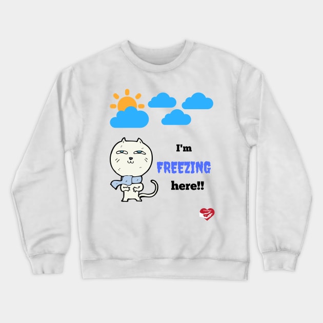 Freezed cat Crewneck Sweatshirt by Friendipets